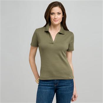 Short Sleeve Solid Cotton Polo Tee, jungle green, large