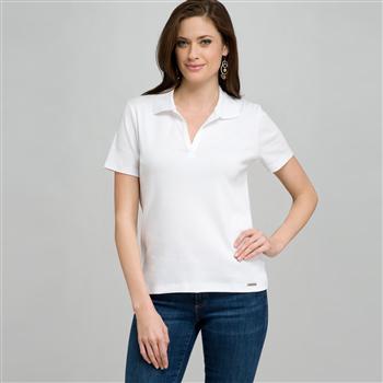 Short Sleeve Solid Cotton Polo Tee, , large
