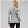 Ruffle Front V-Neck Cardigan, Grey Heather, small