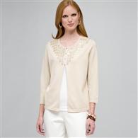 Beaded Cardigan, Dark Stone, medium