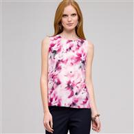 Sleeveless Pleated Floral Front Blouse, Tulip Multi, medium