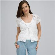 Raglan Sleeve Tie Front Cardigan., White, medium