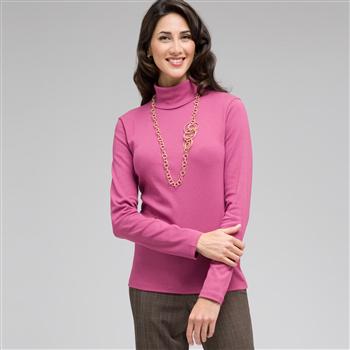 Long Sleeve Turtleneck Top, Rose Garden, large