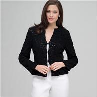 Crew Neck Jacket., Black, medium