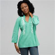 3/4 Sleeve Tunic, seagrass, medium