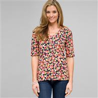 Floral V-neck Knit, Multi, medium