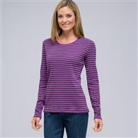 Long Sleeve Crew Neck Top, Meadow Violet Multi, medium