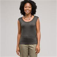 Sleeveless Scoop Neck Shell, Laurel, medium